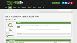 How to get Your Computer to Have an FBI Login Screen | Se7enSins ...
