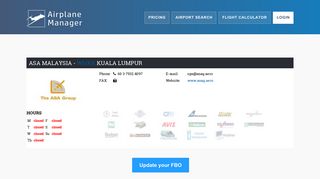 ASA MALAYSIA (WMKK) FBO Profile - AirplaneManager