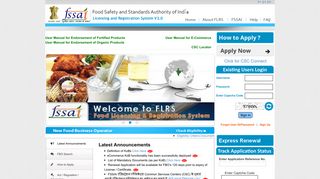 Welcome to Food Licensing & Registration System