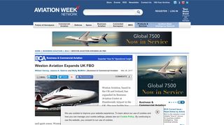 Weston Aviation Expands UK FBO | BCA content from Aviation Week