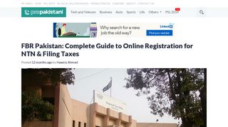 FBR Pakistan: Complete Guide to Online Registration for NTN & Filing ...