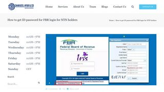 How to get ID password for FBR login for NTN holders - Sharjeel Ayub ...