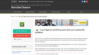 FBS – I can't login to my MT4 account. How can I resolve this problem ...