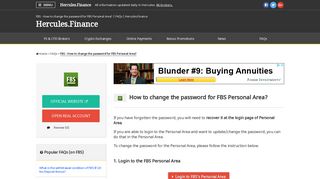 FBS – How to change the password for FBS Personal Area? | FAQ ...