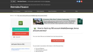 FBS – How to check my FBS account details(leverage, bonus amount ...