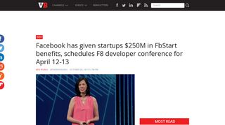 Facebook has given startups $250M in FbStart benefits, schedules F8 ...