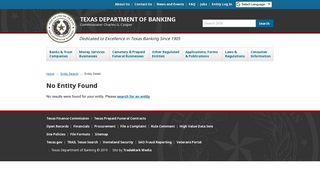 FirstBank Southwest - Entity Detail | Texas Department of Banking