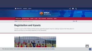 Registration and tryouts - FCB Escola - FC Barcelona