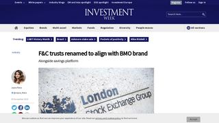 F&C trusts renamed to align with BMO brand - Investment Week