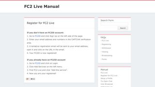 Register for FC2 Live - FC2 Live Manual