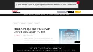 Neil Liversidge: The trouble with doing business with the FCA - Money ...