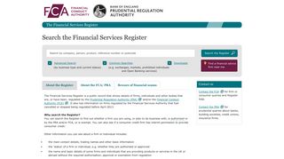 Financial Services Register - FSA