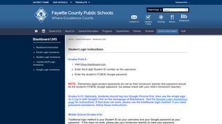 Blackboard LMS / Student Login Assistance - Fayette County Schools