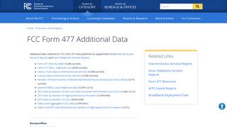 FCC Form 477 Additional Data | Federal Communications Commission