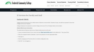 Outlook Email - Frederick Community College