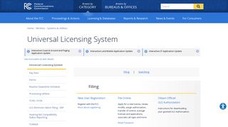 Universal Licensing System | Federal Communications Commission