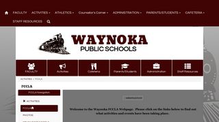 Waynoka Public Schools - FCCLA