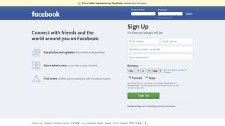 Facebook - Log In or Sign Up