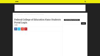 Federal College of Education Kano Students Portal Login - StevoPortal
