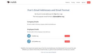 Fcer Email Addresses, Email Format, and Employees - MailDB