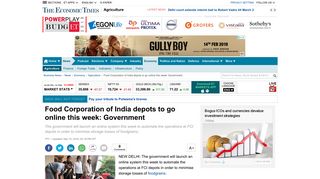 Food Corporation of India depots to go online this week: Government ...
