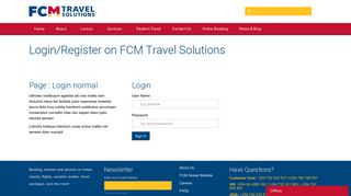 Page : Login normal - FCM Travel Solutions