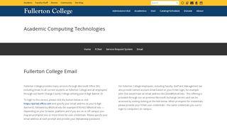 Fullerton College Email | Academic Computing Technologies