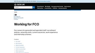 Working for FCO - Foreign & Commonwealth Office - GOV.UK