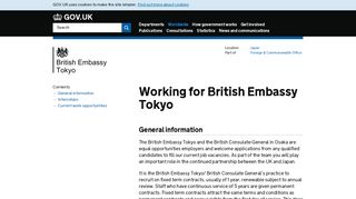 Working for British Embassy Tokyo - GOV.UK