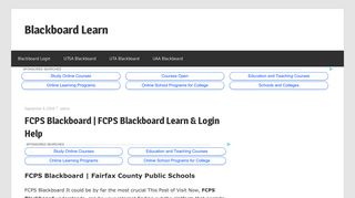 FCPS Blackboard | FCPS Blackboard Learn & Learnings Help