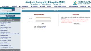ACEOnline : Sign In - Fairfax County Public Schools
