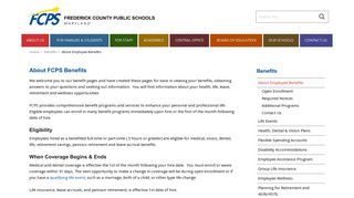 About Employee Benefits | Benefits - Frederick County Public Schools