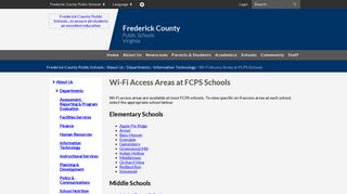 Wi-Fi Access Areas at FCPS Schools - Frederick County Public Schools