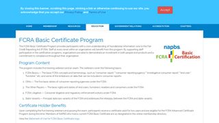 FCRA Basic Certificate Program - Association of Professional ... - napbs