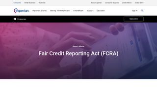 Fair Credit Reporting Act (FCRA) | Experian