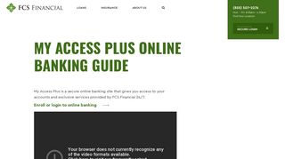 My Access Plus Online Banking Guide - FCS Financial