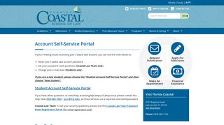 Account Self-Service Portal - Florida Coastal School of Law
