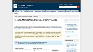 Recalls, Market Withdrawals, & Safety Alerts - FDA
