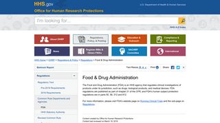 Food & Drug Administration | HHS.gov