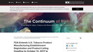 FDA Extends U.S. Tobacco Product Manufacturing Establishment ...