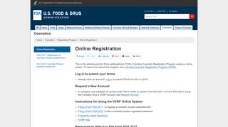 Online Registration - FDA