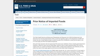 Importing Food Products into the United States > Prior Notice of ... - FDA