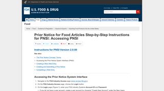 Importing Food Products into the United States > Prior Notice for ... - FDA