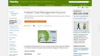 Cash Management Account from Fidelity - Fidelity Investments