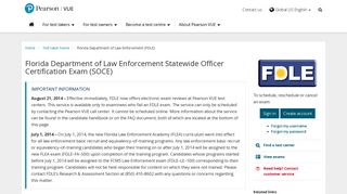 Florida Department of Law Enforcement (FDLE) :: Pearson VUE