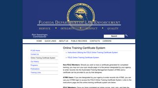 FDLE - Online Training Certificate System