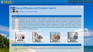 Sex Offender/Predator - FDLE - Sexual Offender and Predator System