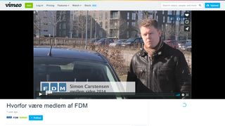 Hvorfor være medlem af FDM on Vimeo