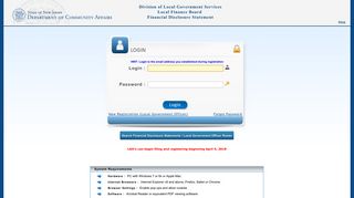 FDS Login Page - Financial Disclosure Statements