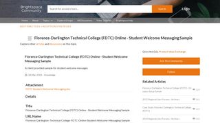Florence-Darlington Technical College (FDTC) Online - Student ...